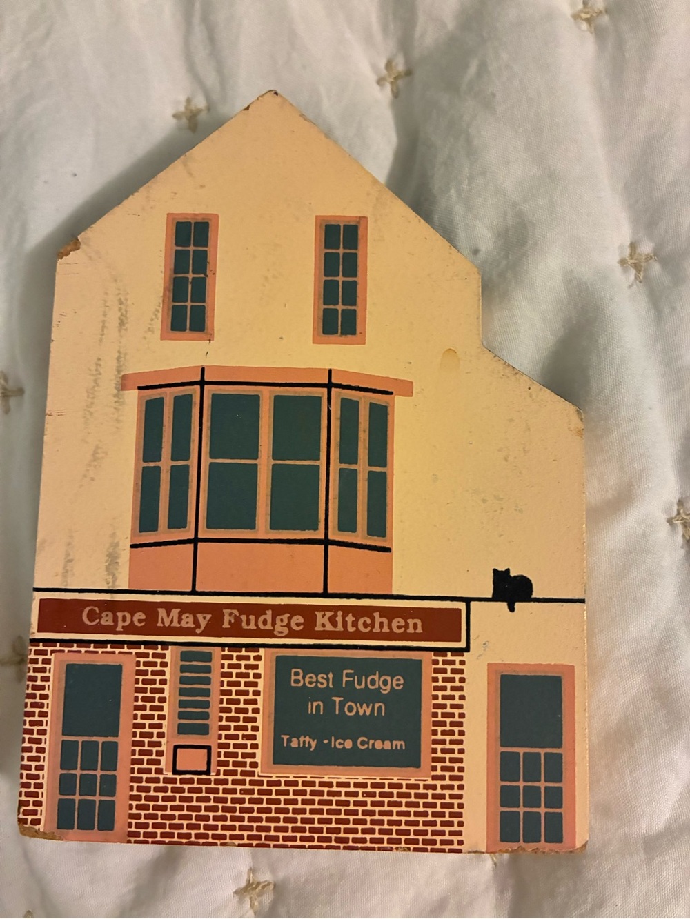 Cape May Fudge Kitchen Decorative Wall Plaque in Peach and Teal